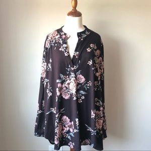 Deep Wine/Burgundy Floral Tunic